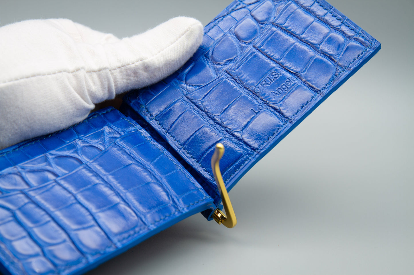 Crocodile Money Clip Wallet - Blue