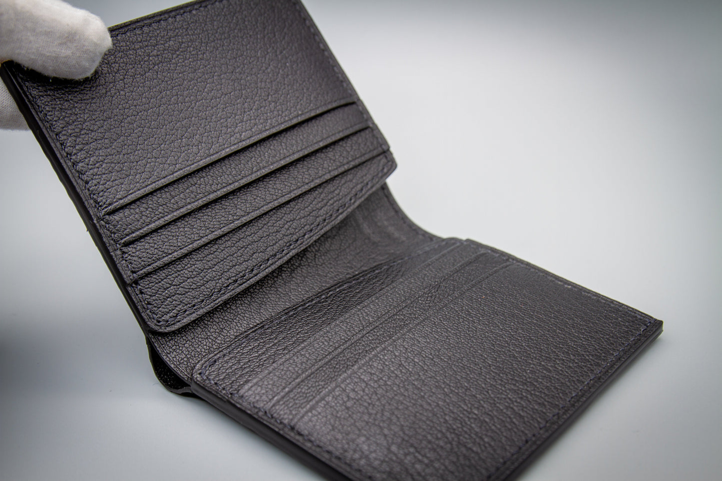 Pyton Leather Wallet - Matte Black