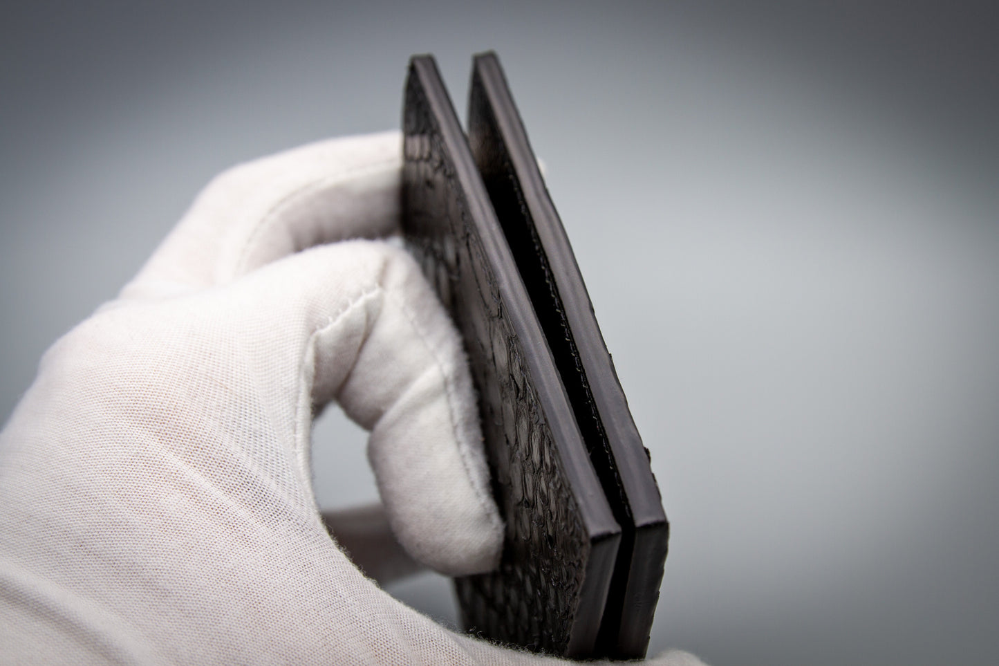 Pyton Leather Wallet - Matte Black