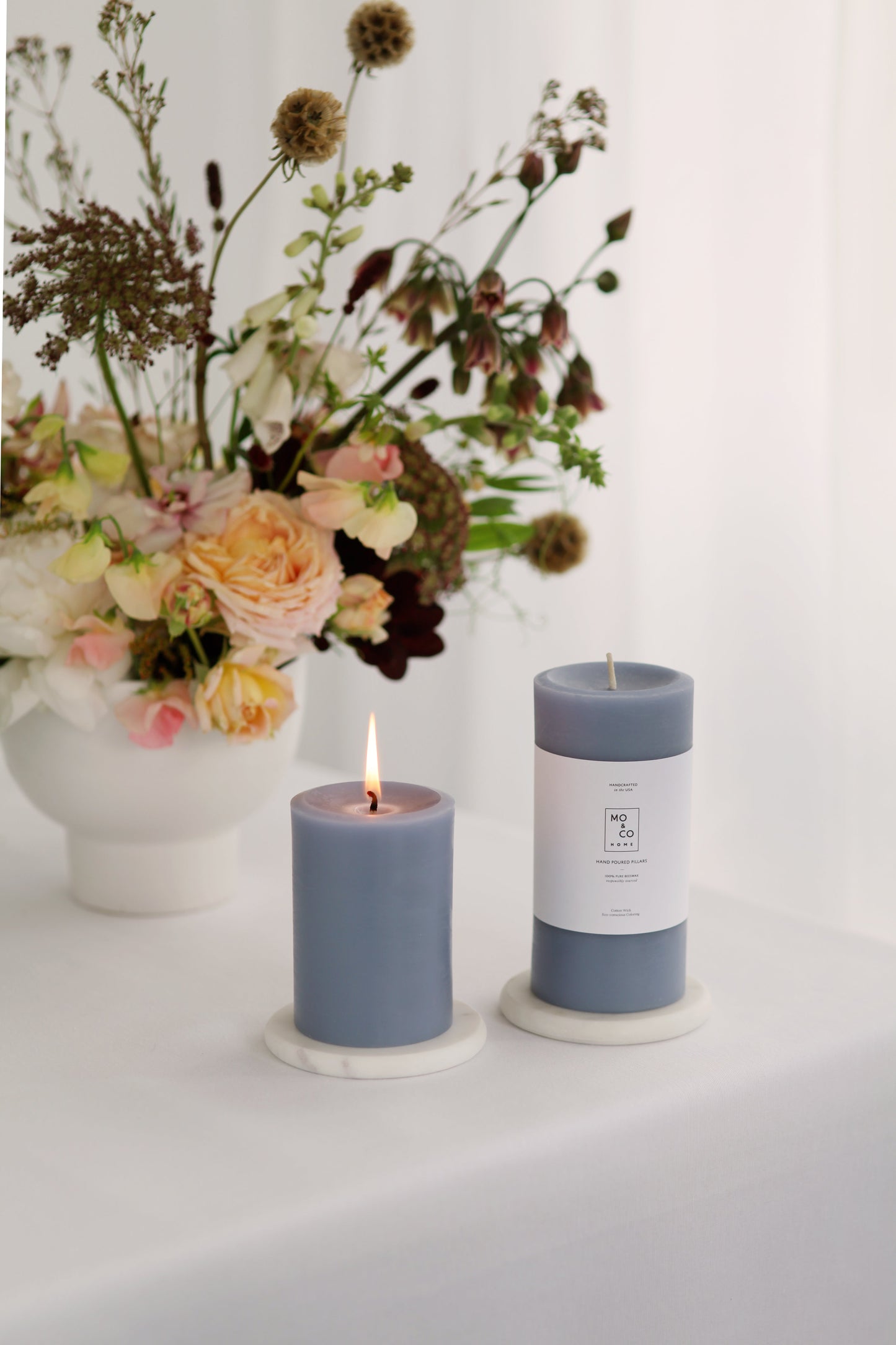 Bluebell | Beeswax Pillar Candle