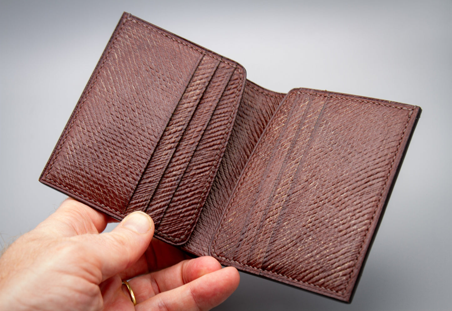 Russian Hatch Leather Wallet - Brown
