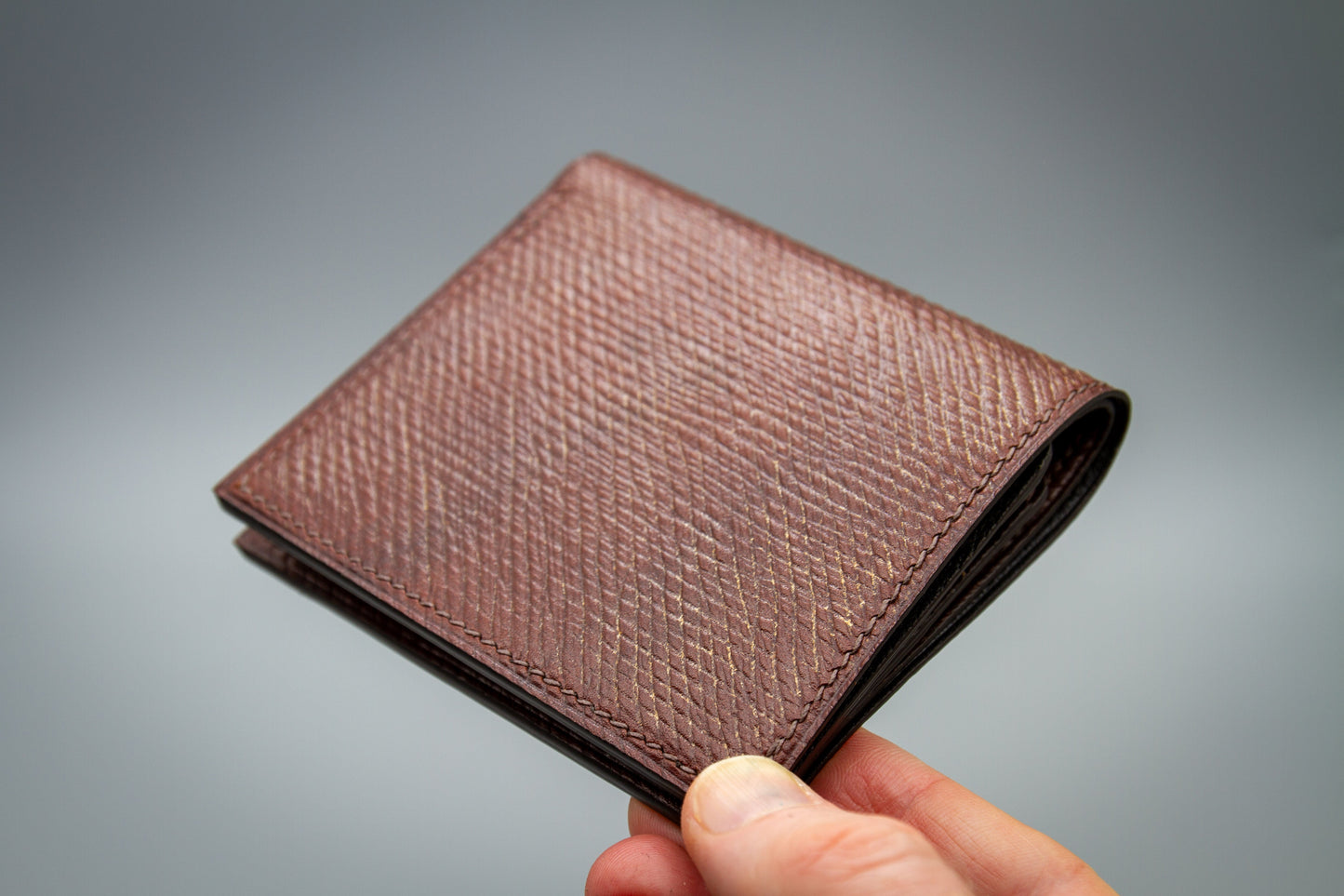 Russian Hatch Leather Wallet - Brown