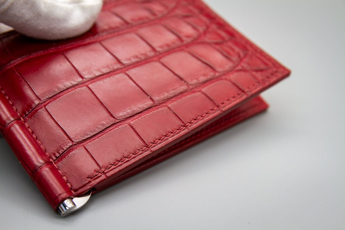 Crocodile Money Clip Wallet - Red