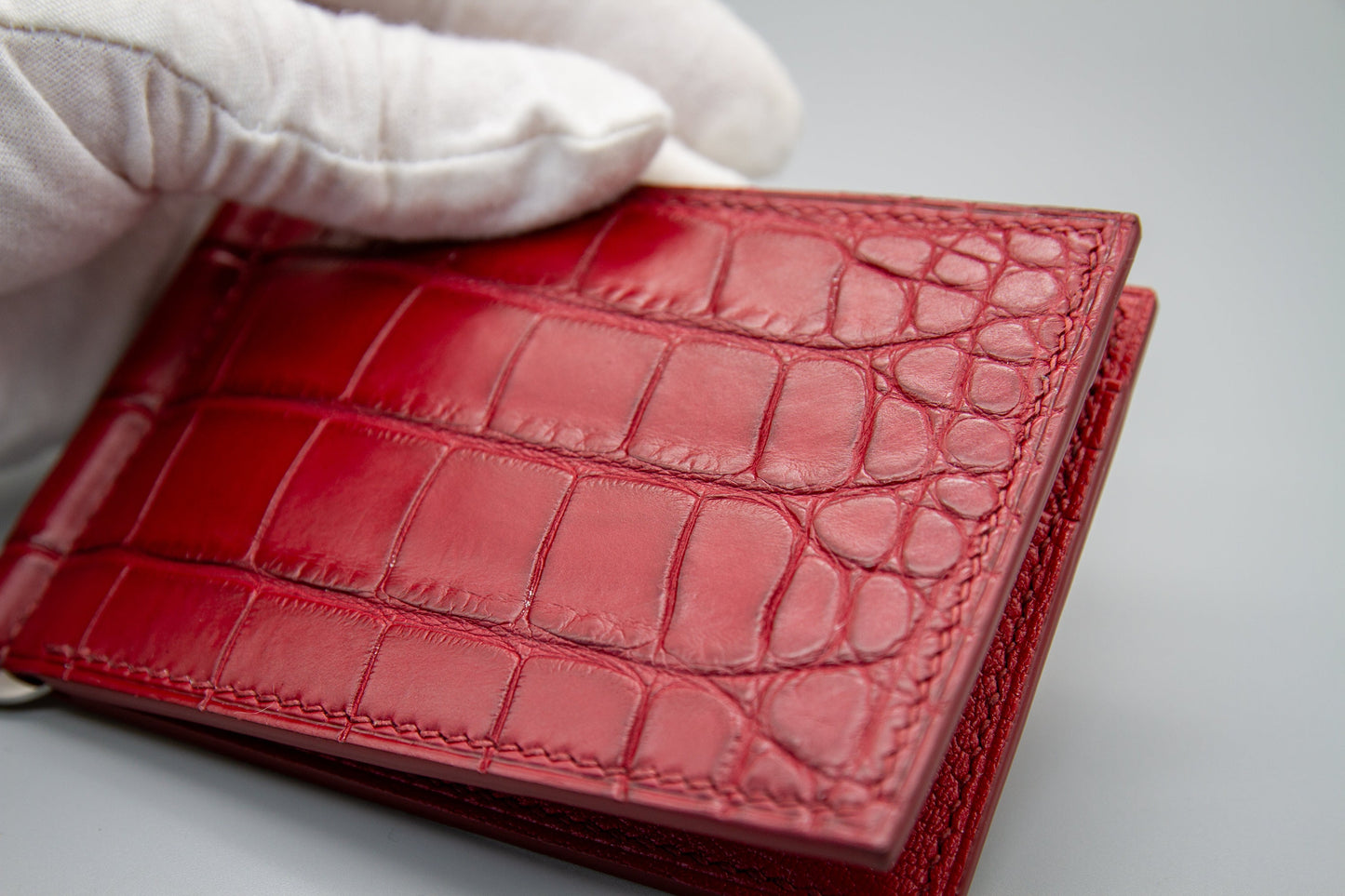 Crocodile Money Clip Wallet - Red