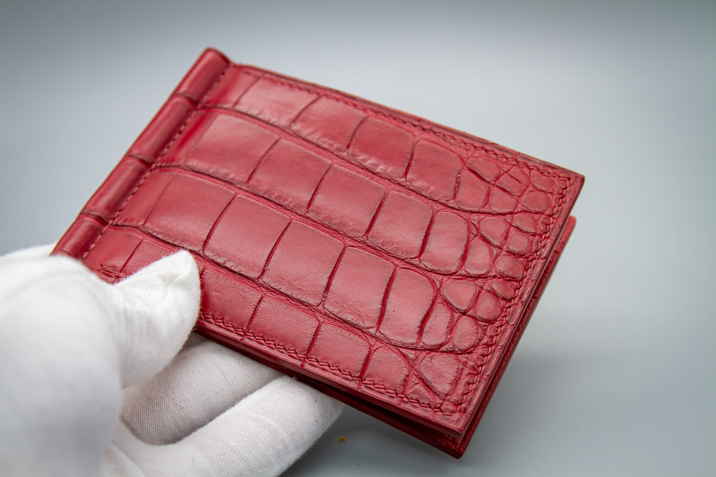 Crocodile Money Clip Wallet - Red