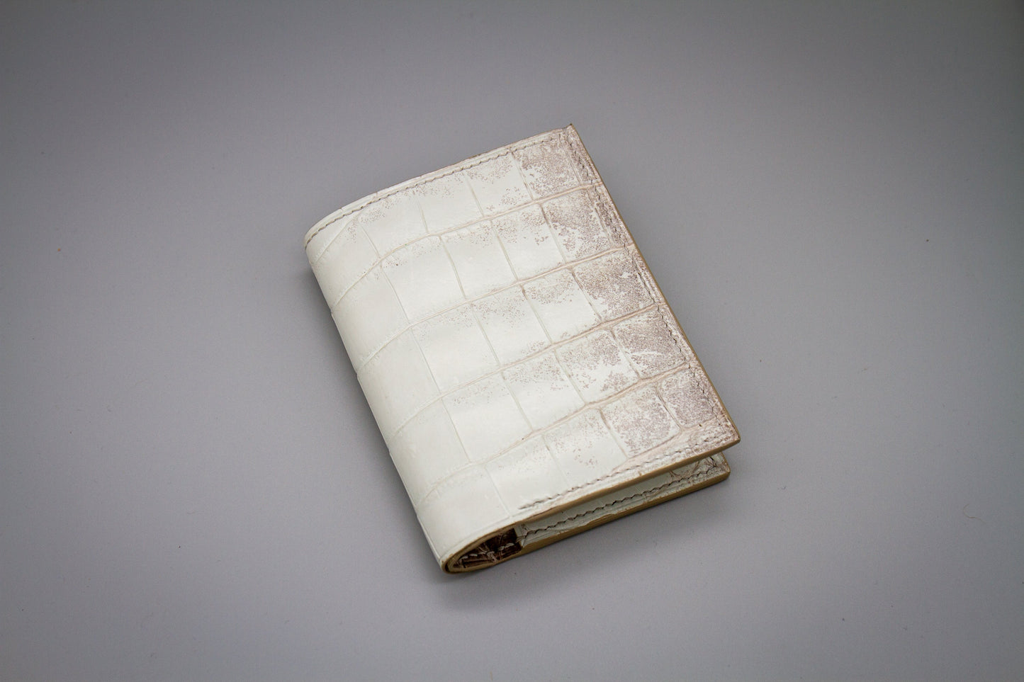 Himalayan Crocodile Leather Money Clip Wallet  - White