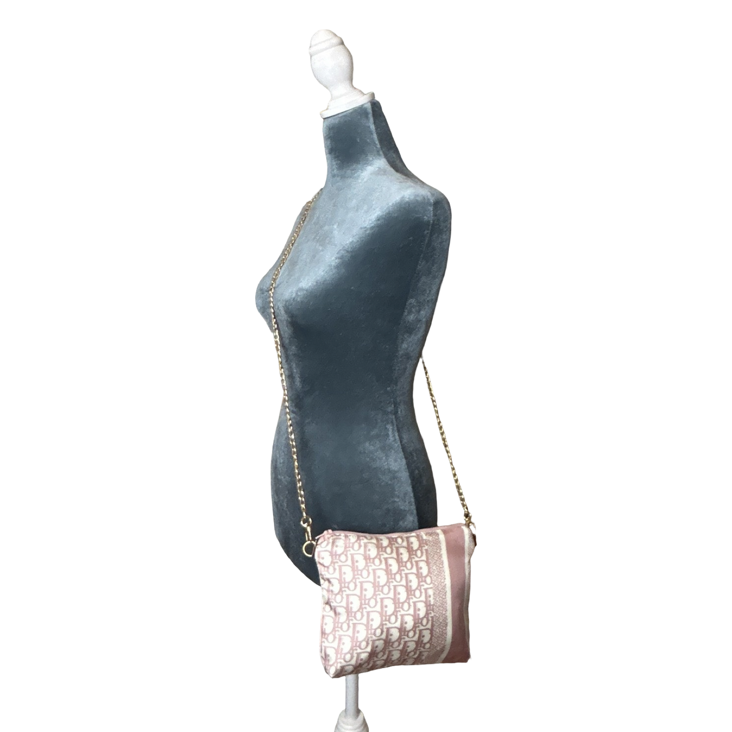 Trotter Pink Vintage Silk Scarf Crossbody Bag