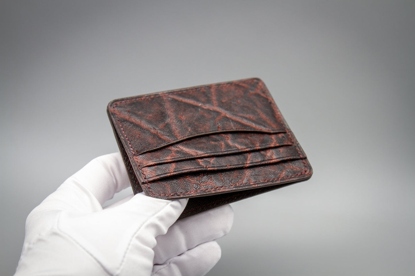Elephant Card Holder Wallet - Burgundy