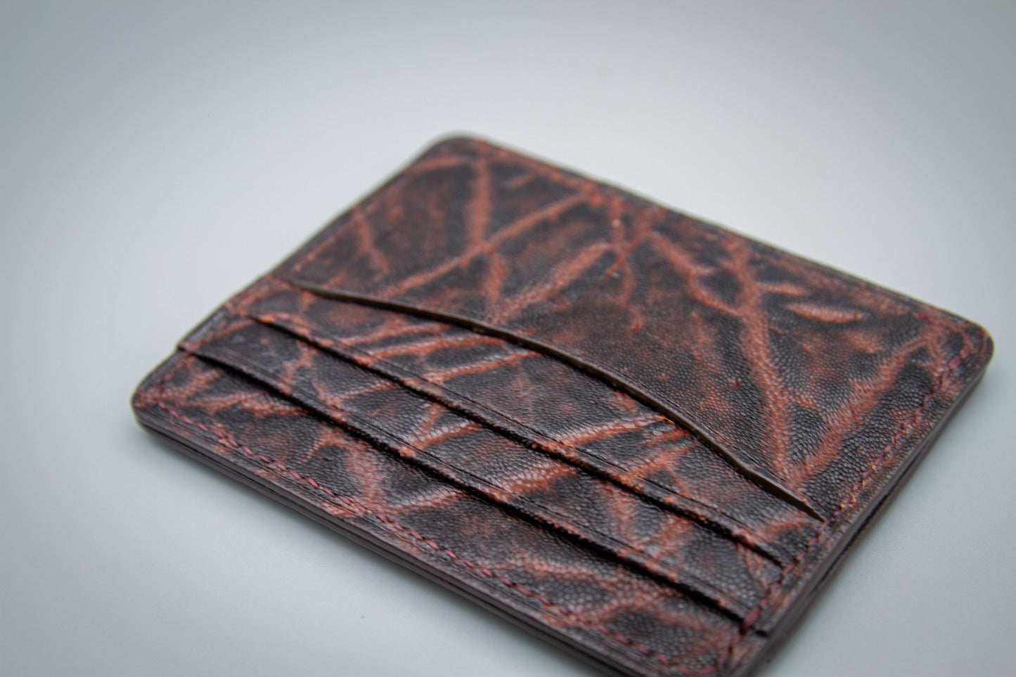 Elephant Card Holder Wallet - Burgundy