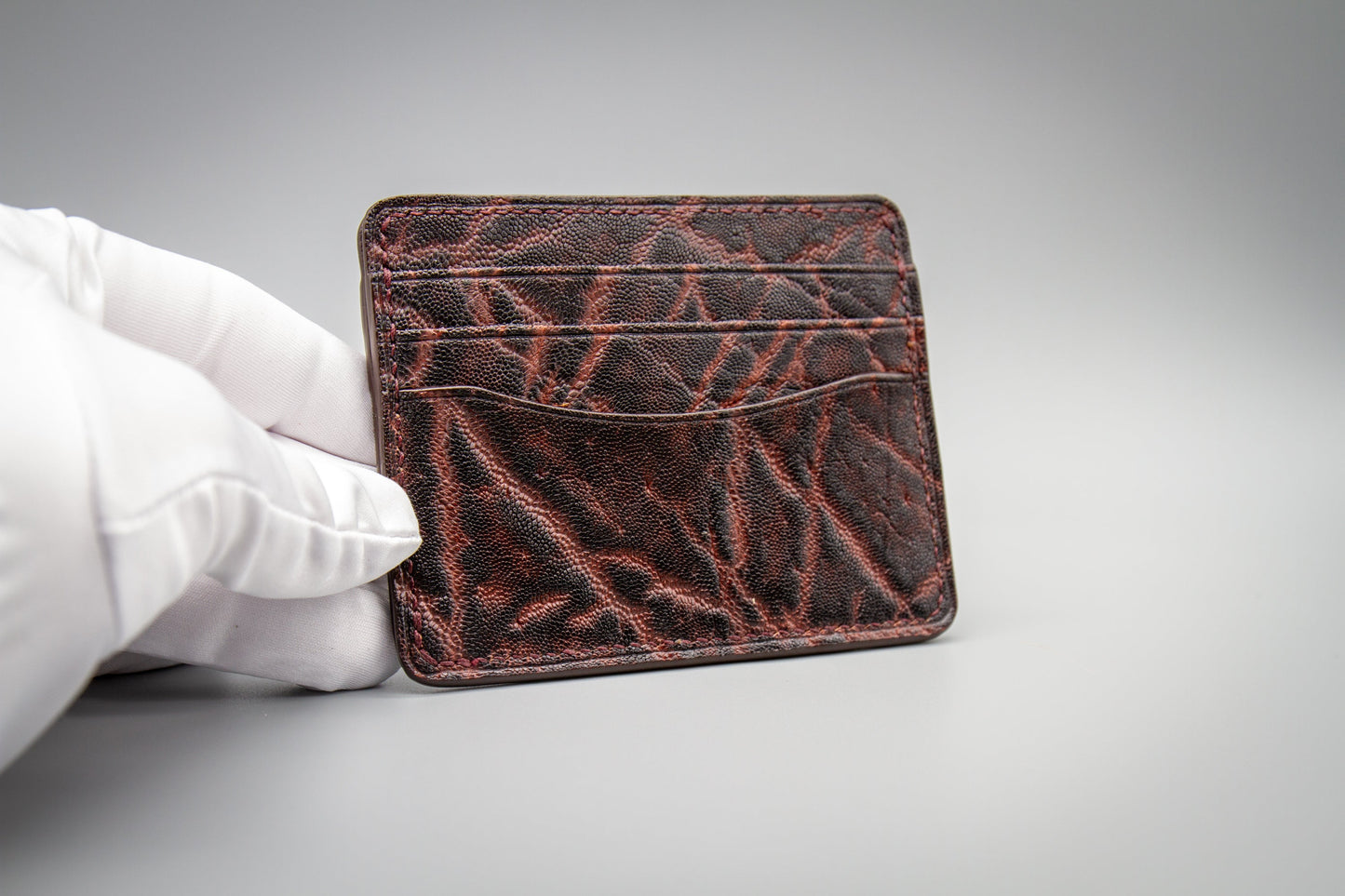 Elephant Card Holder Wallet - Burgundy