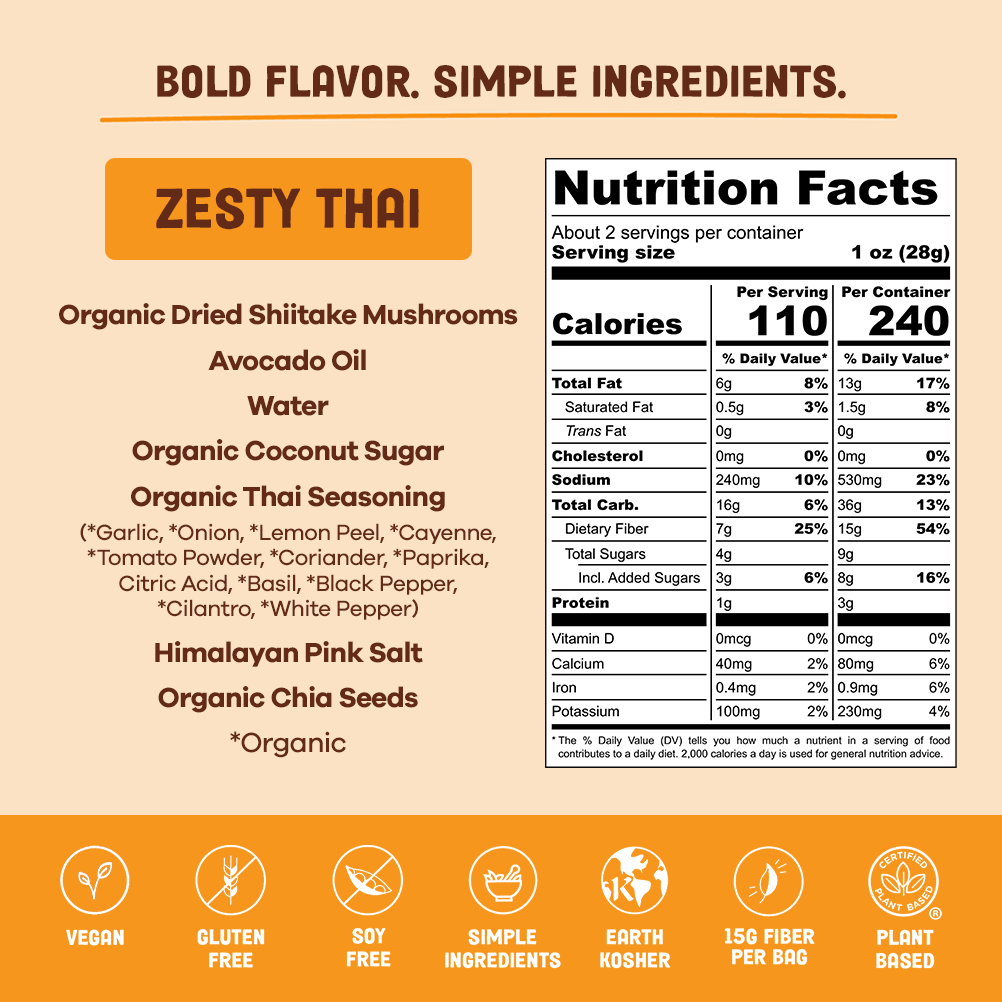 Zesty Thai Mushroom Jerky