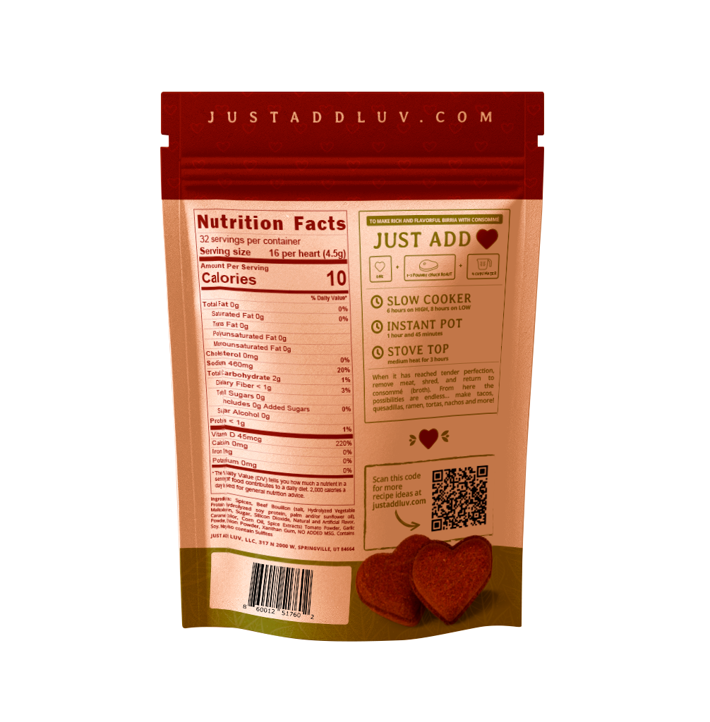 Birria Luv Bombs (2 per bag) Mild (Regular) with Rich Flavor
