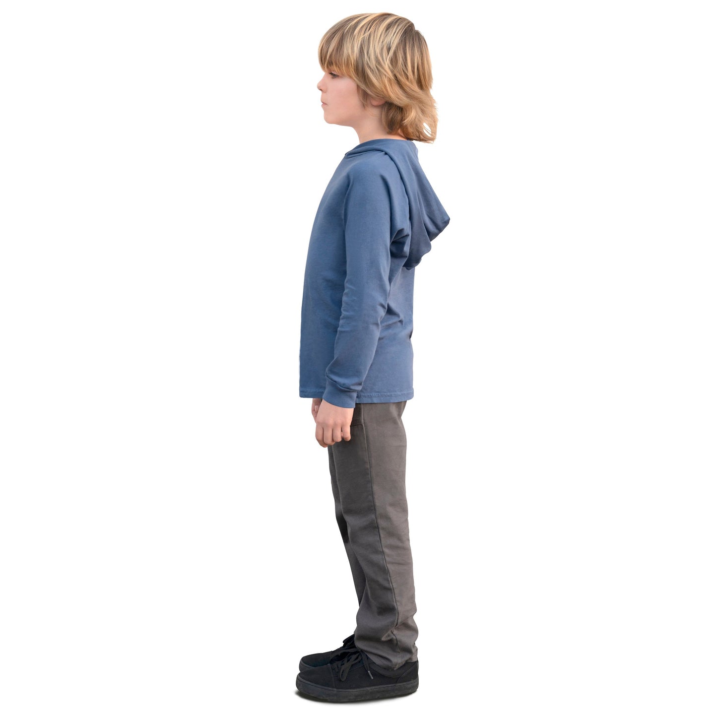Boys Soft 100% Cotton Medium-Weight Long Sleeve Hooded Tee With Cuffs | Red