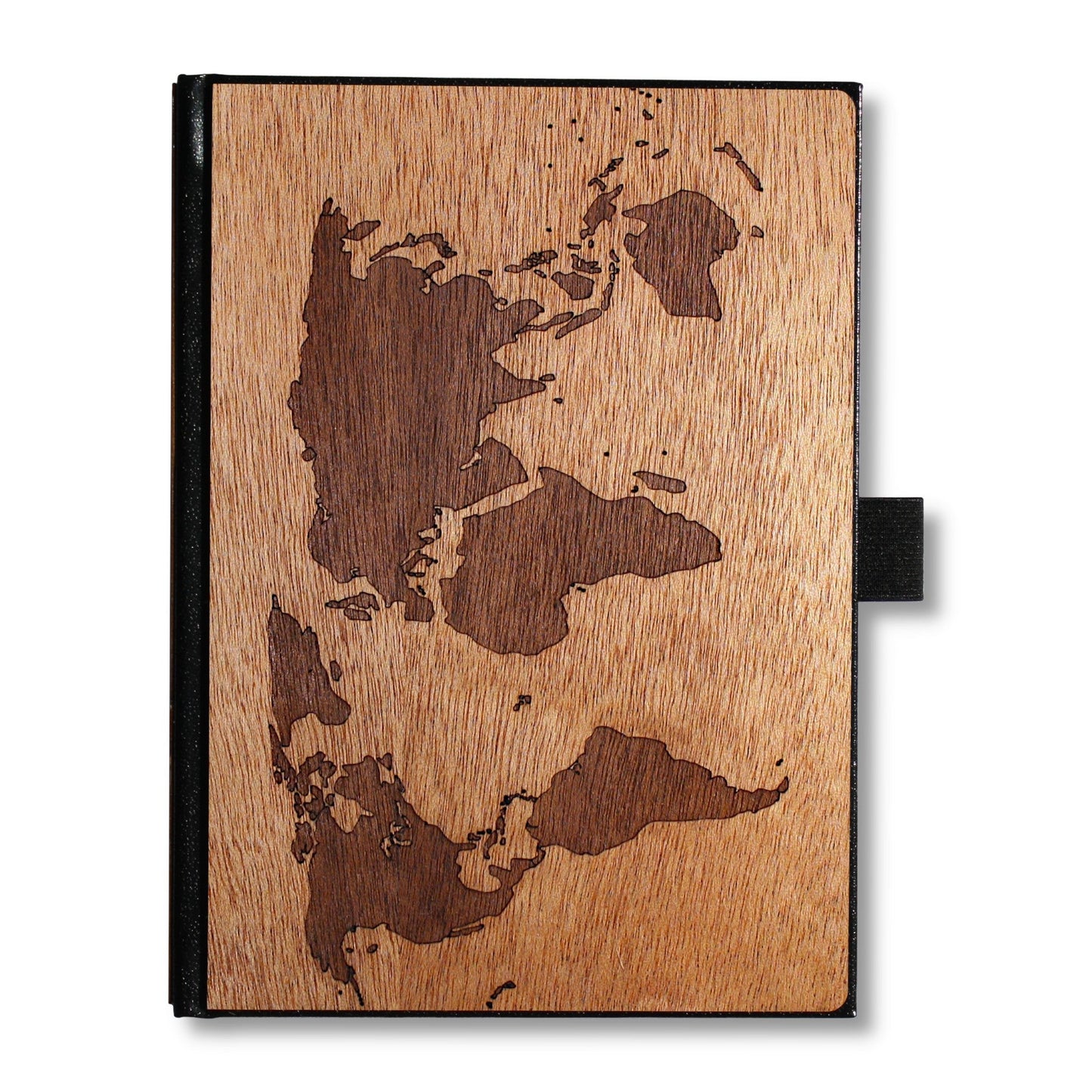 Handcrafted Wooden Journal / Planner (Laser-Engraved World Map)