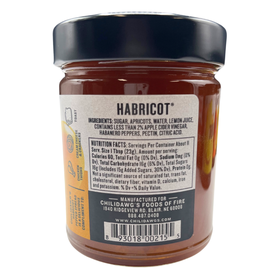 Habricot Pepper Spread | 9 oz | Gluten Free | Chili Dawg's Foods of Fire