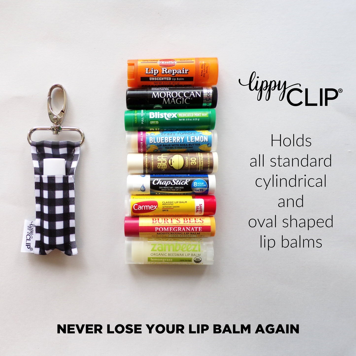 Gold Bows on Ivory LippyClip® Lip Balm Holder