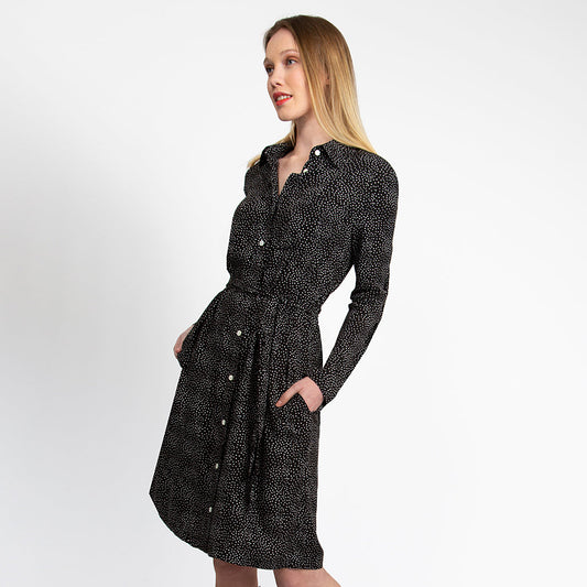 Richie Dress - Black/White Dot