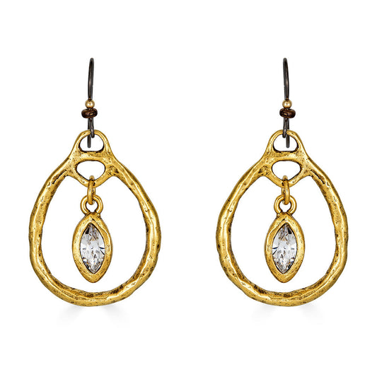 Gold Crystal Hoop Earrings