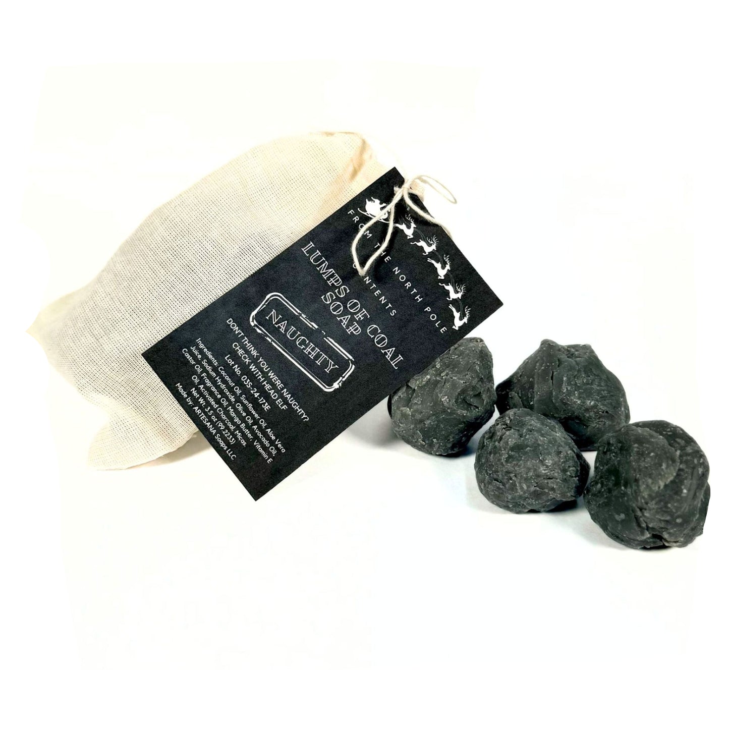 Lumps of Coal Soap - 3.5 oz  Bag