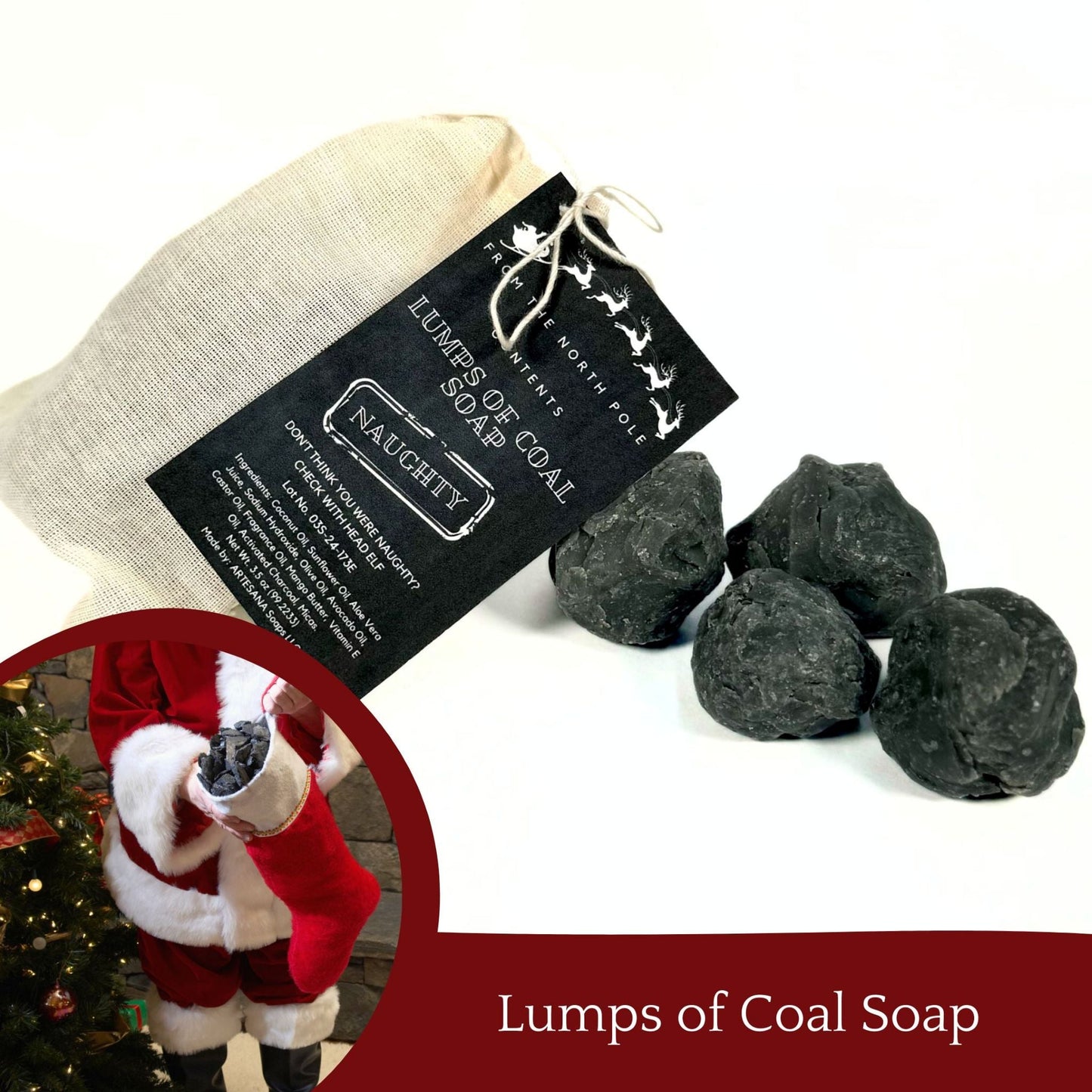 Lumps of Coal Soap - 3.5 oz  Bag