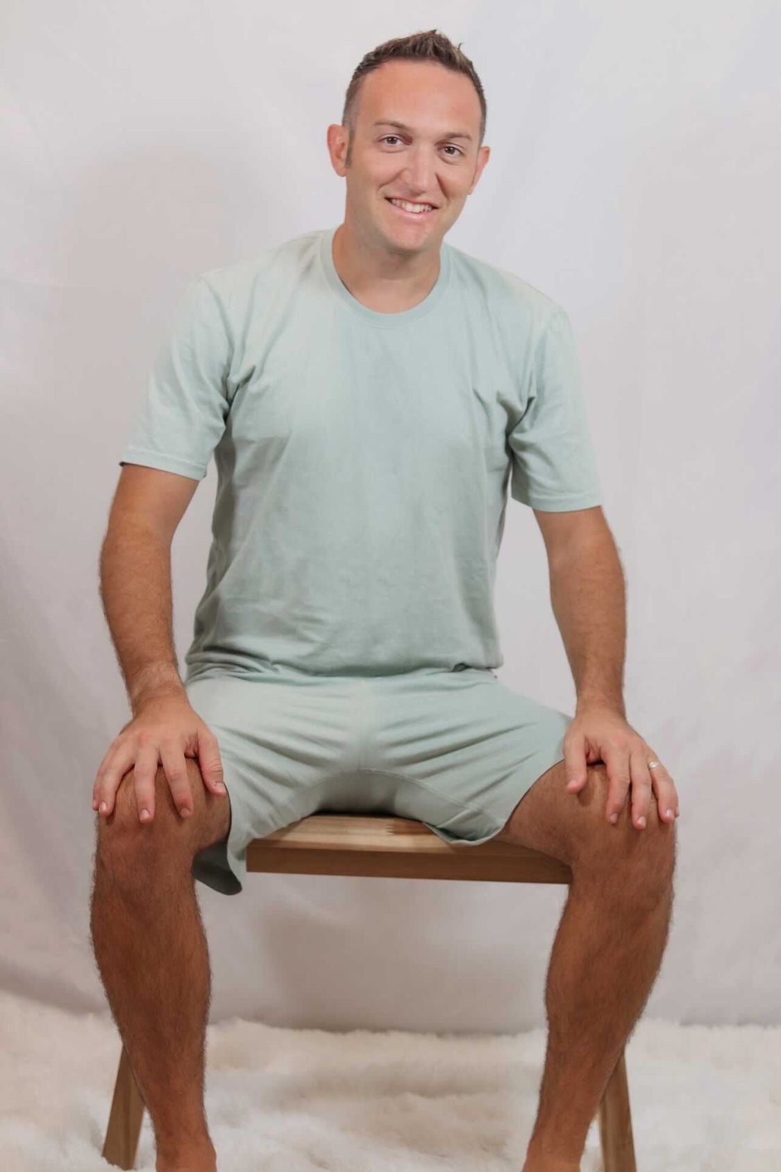 Men's Soft 100% Organic Cotton Short Sleeve Crew Tee | Denim Blue