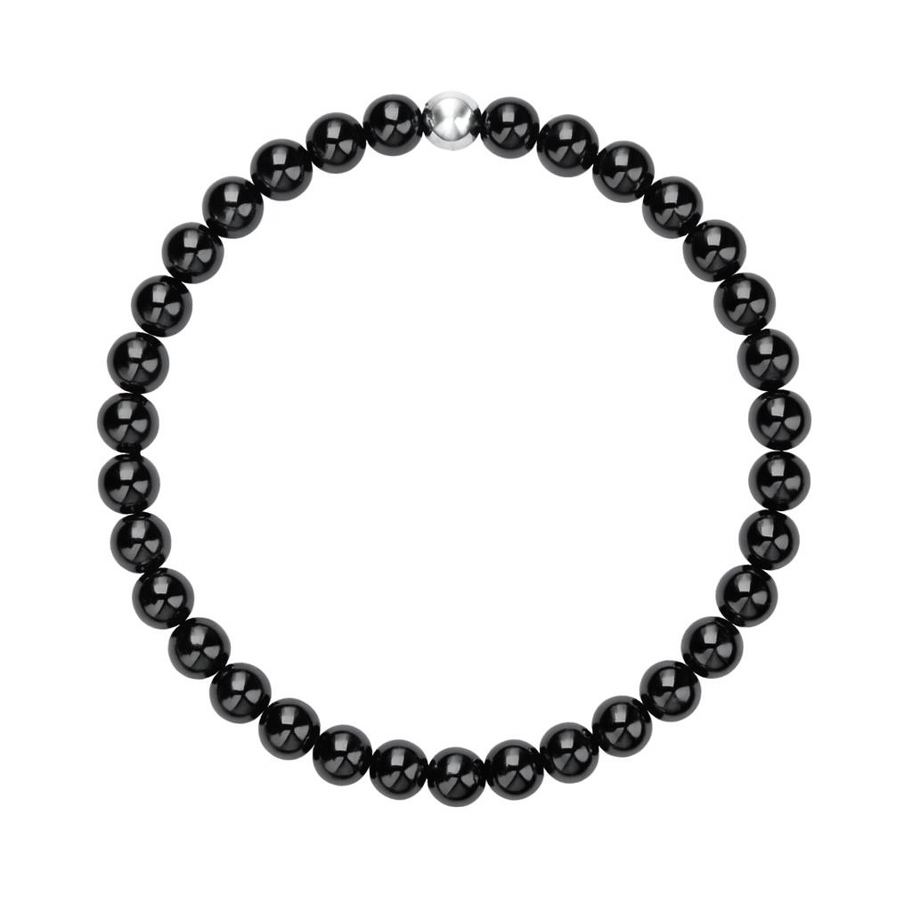 Men's Onyx Bracelet w Sterling Silver Bead