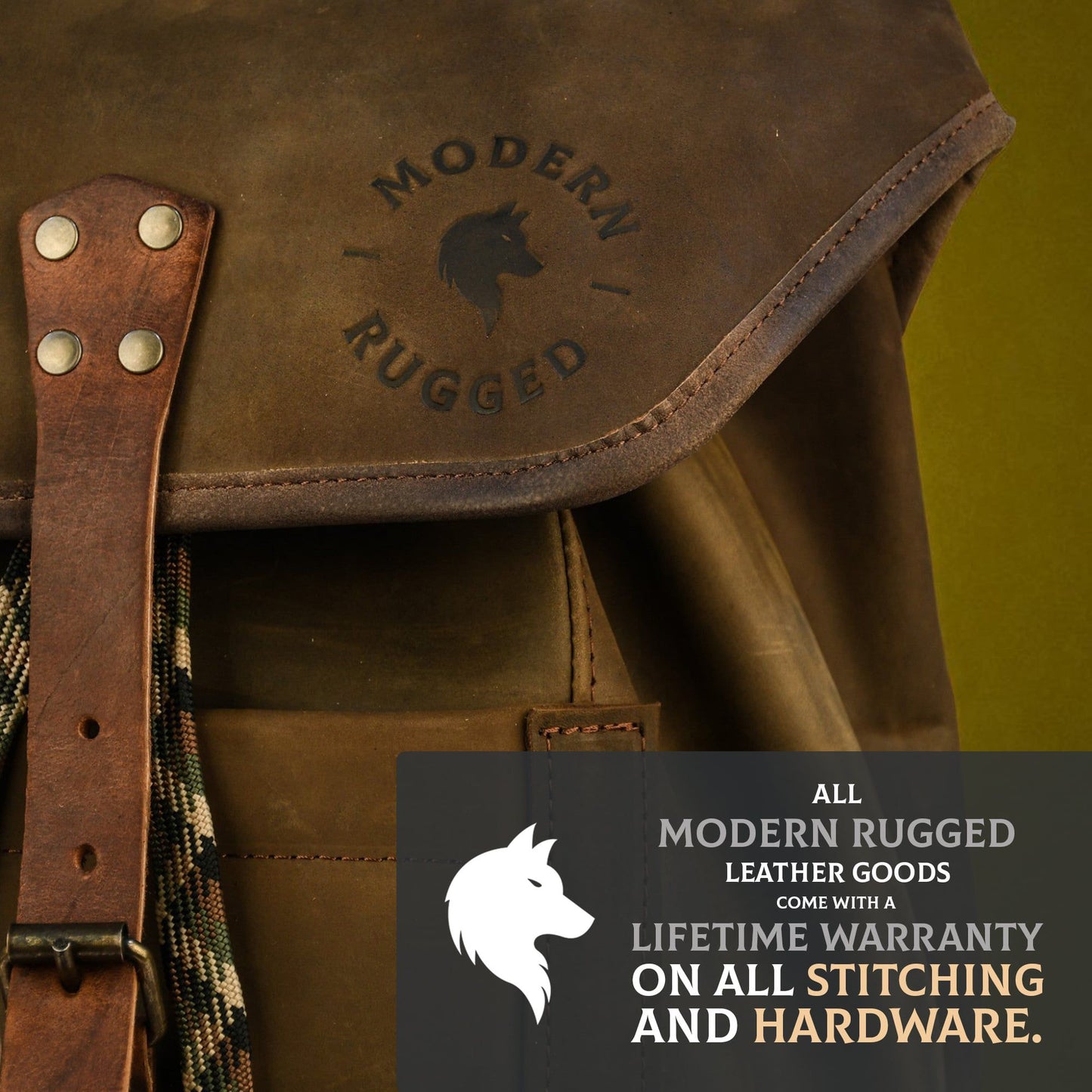 Leather Hide Laptop Bag - Rustic Mahogany and Brown (Clasps)