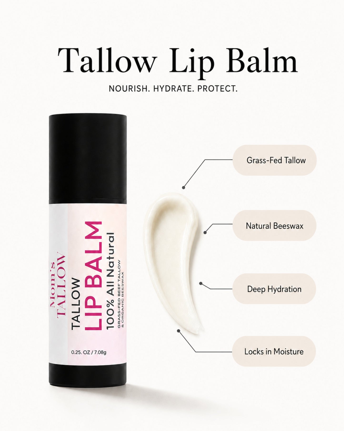 Tallow Lip Balm (Long lasting)