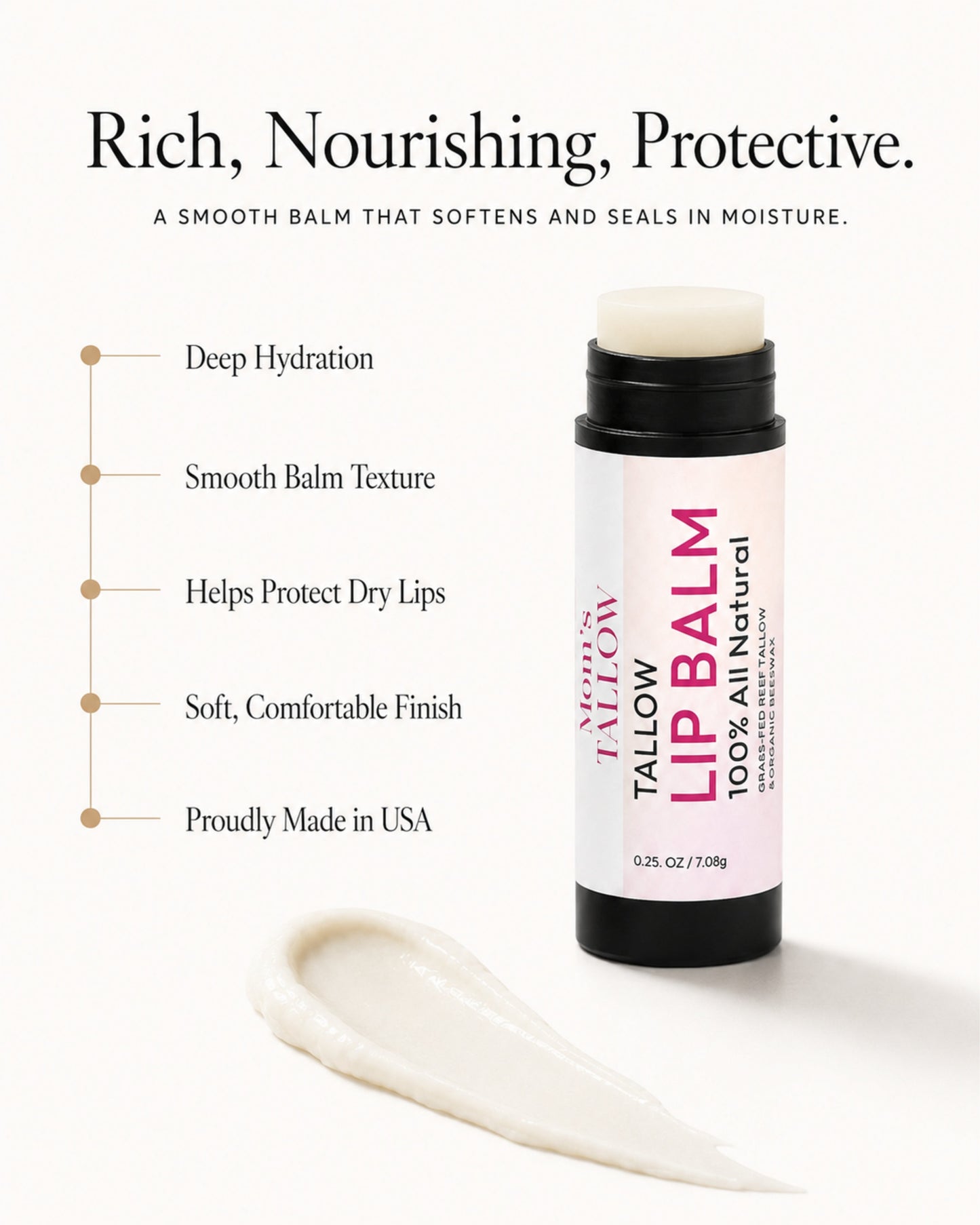 Tallow Lip Balm (Long lasting)