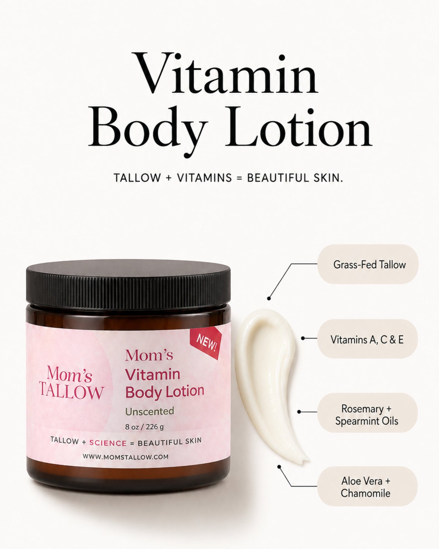 Vitamin-Infused Tallow Body Lotion