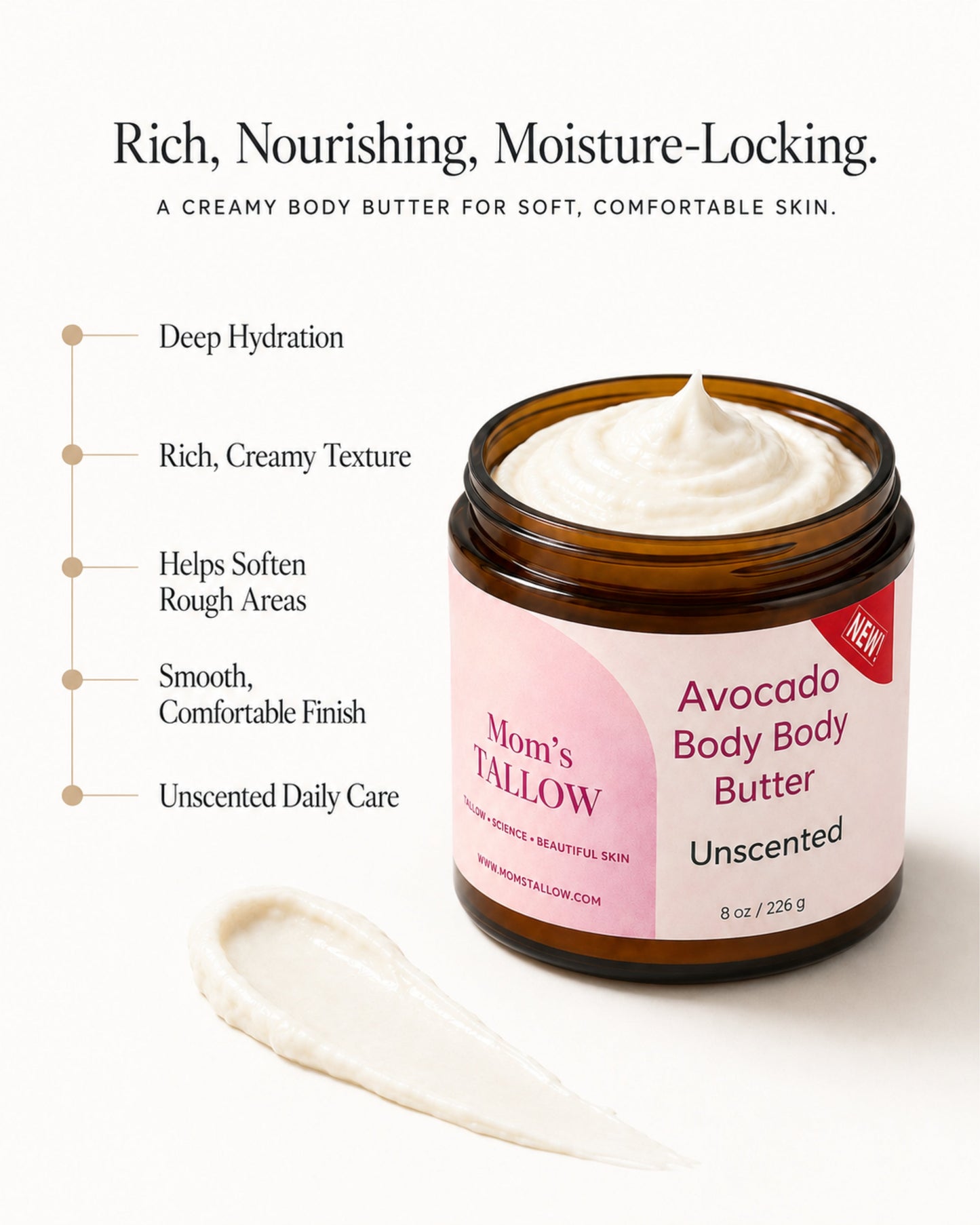 Avocado Tallow Body Butter (8 oz)