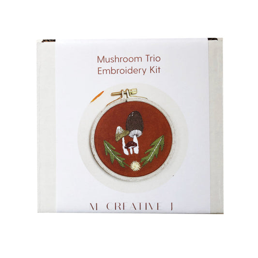 Mushroom Trio - Intermediate Embroidery DIY Craft Kit