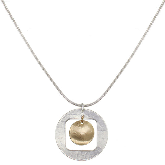 Cutout Disc with Hanging Disc Necklace