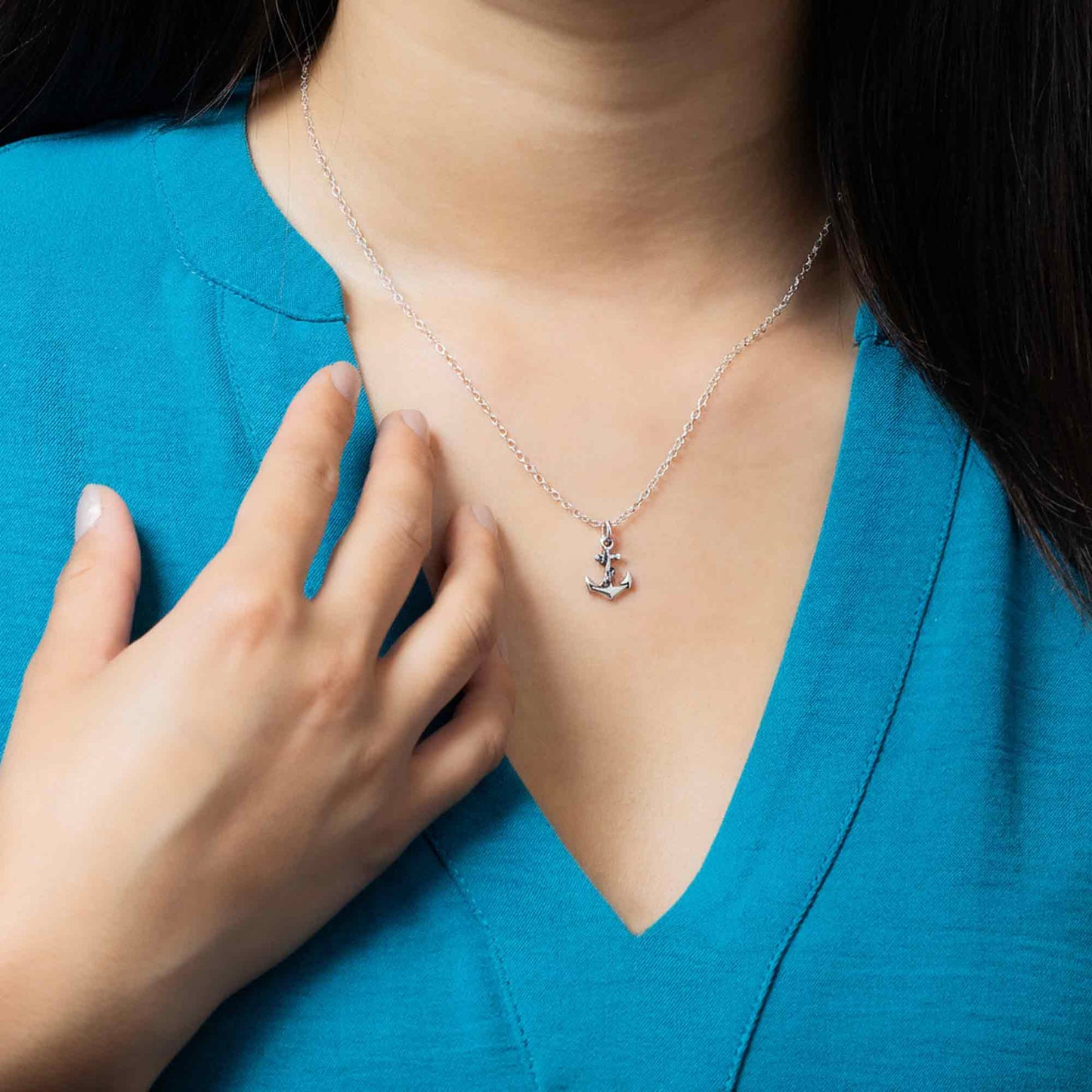 Anchor Necklace - Sterling Silver - Friendship Necklace - Gift for Her