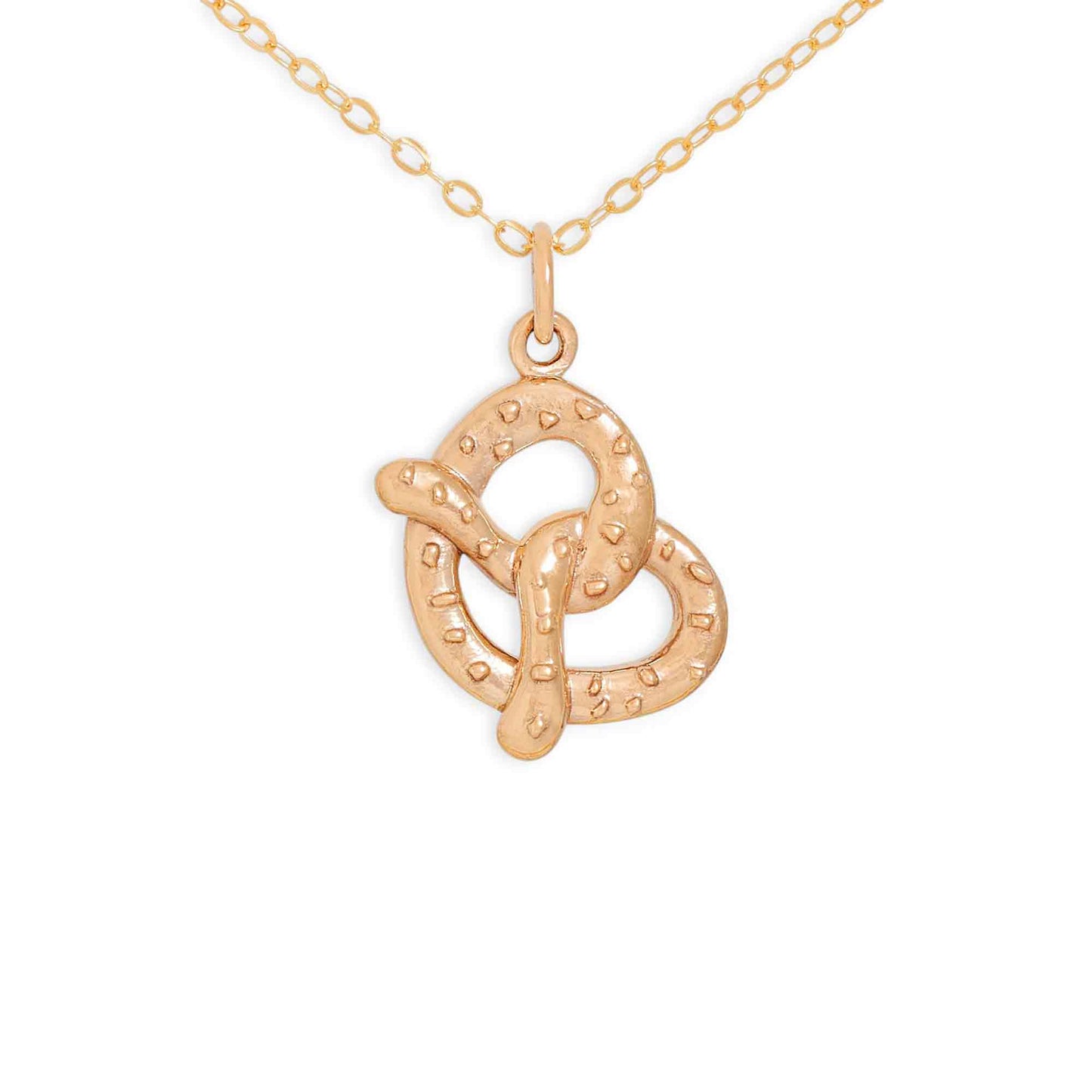 Dainty Pretzel Charm Necklace – 14k Gold Filled Chain | Handmade Foodie Gift