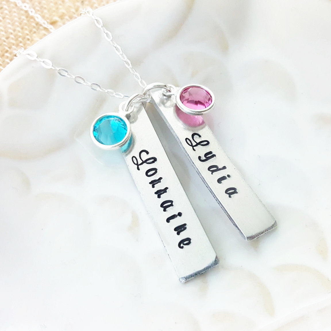 Mommy Necklace - Personalized Name Bar - Sterling Silver Necklace