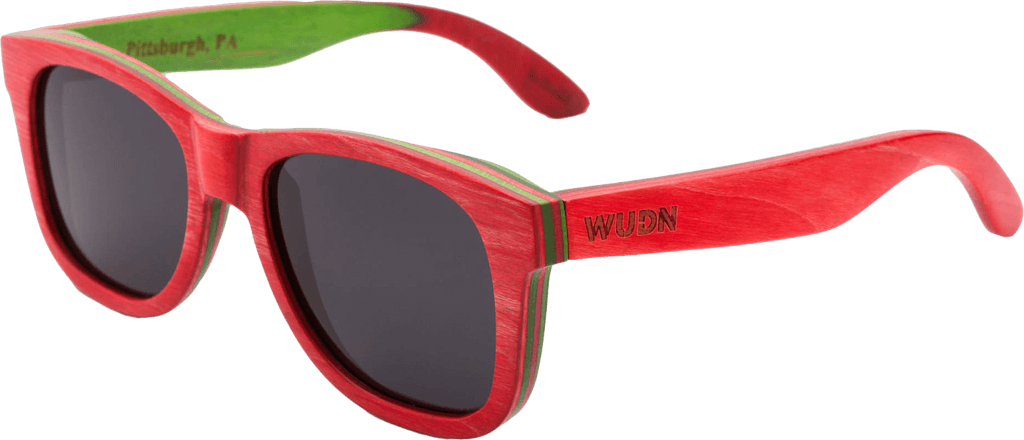 Recycled Skatedeck Bluntslide Red Sunglasses by WUDN