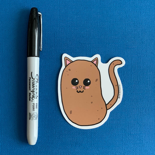 Potato Cat Die Cut Sticker