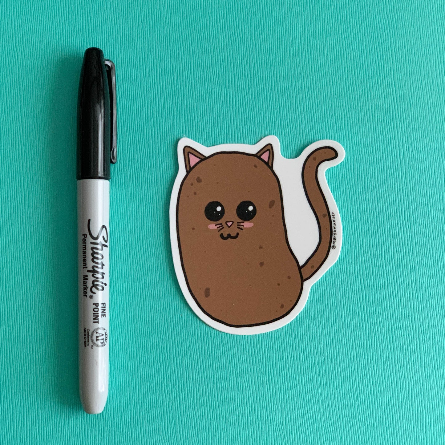 Potato Cat Die Cut Sticker