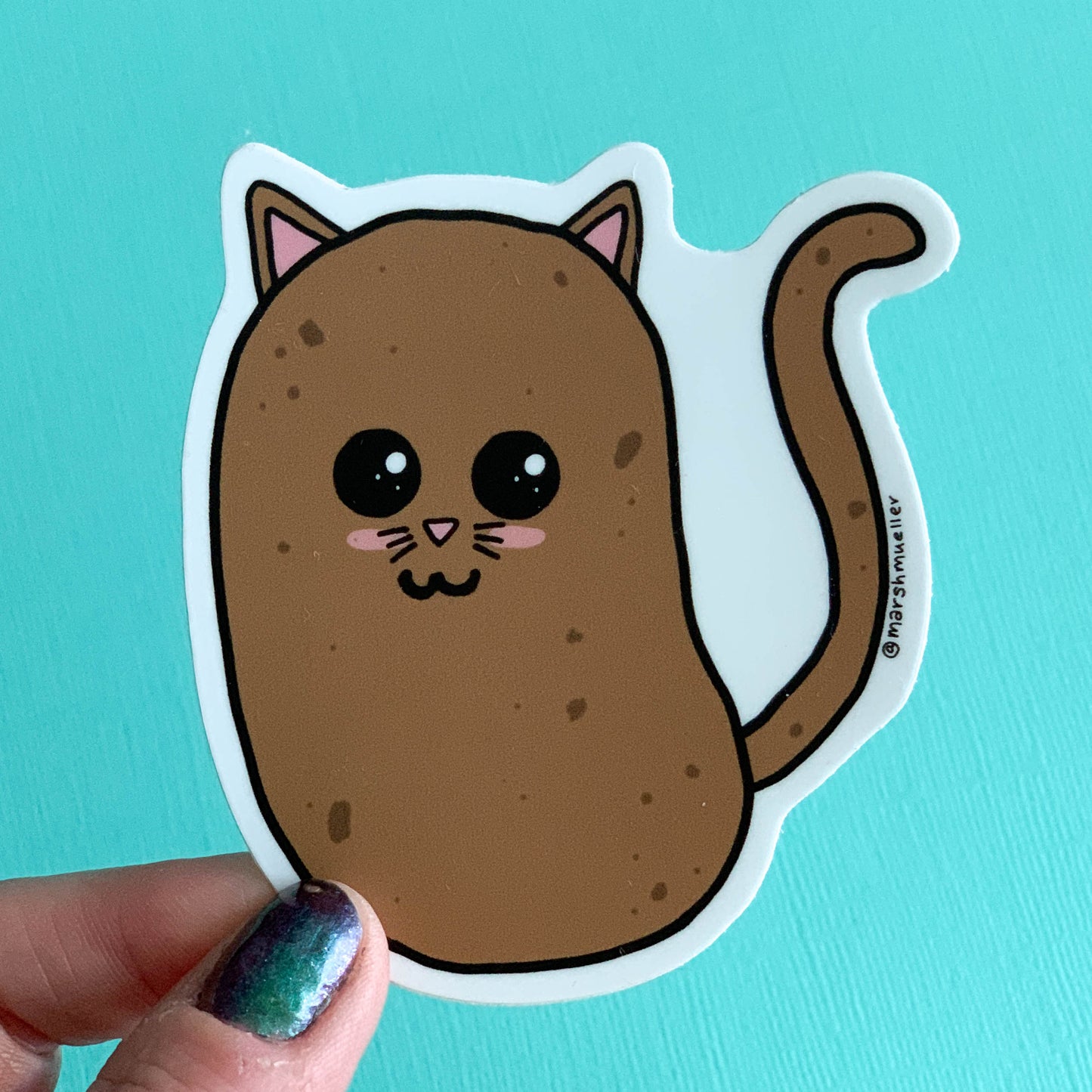 Potato Cat Die Cut Sticker