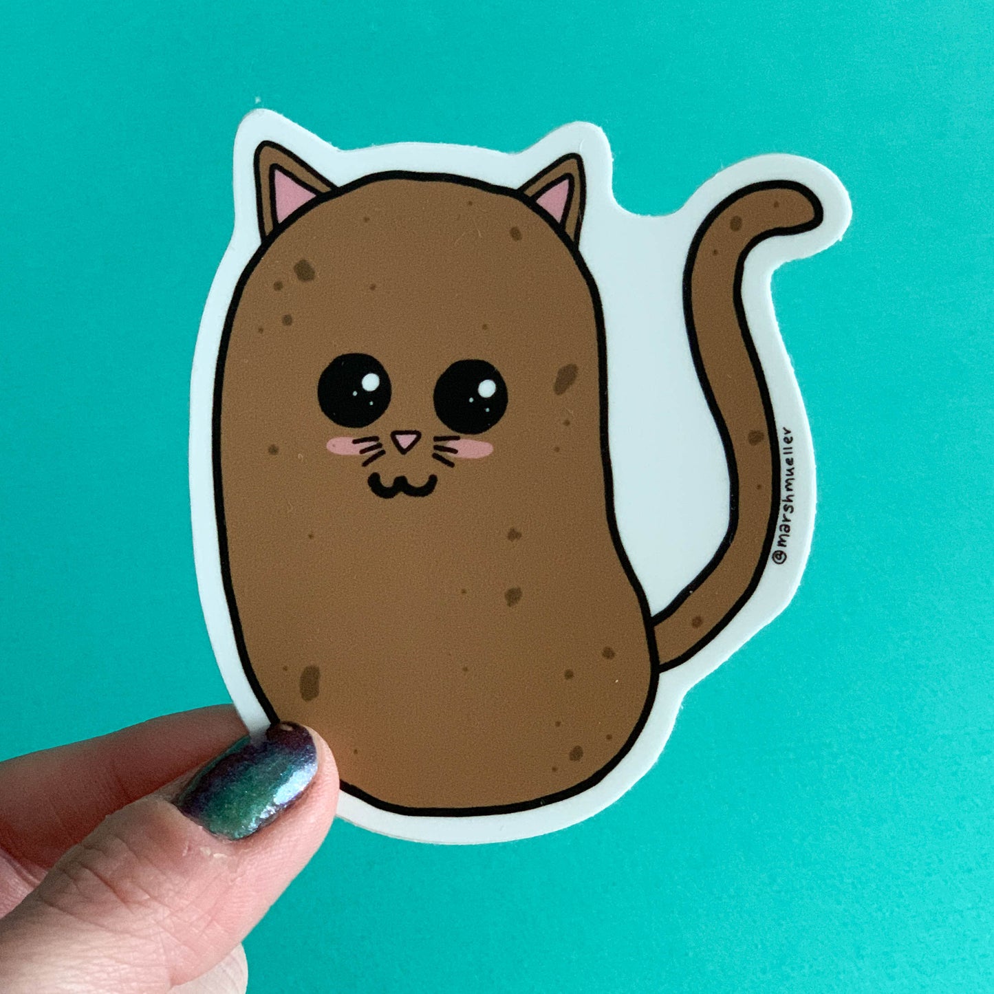 Potato Cat Die Cut Sticker