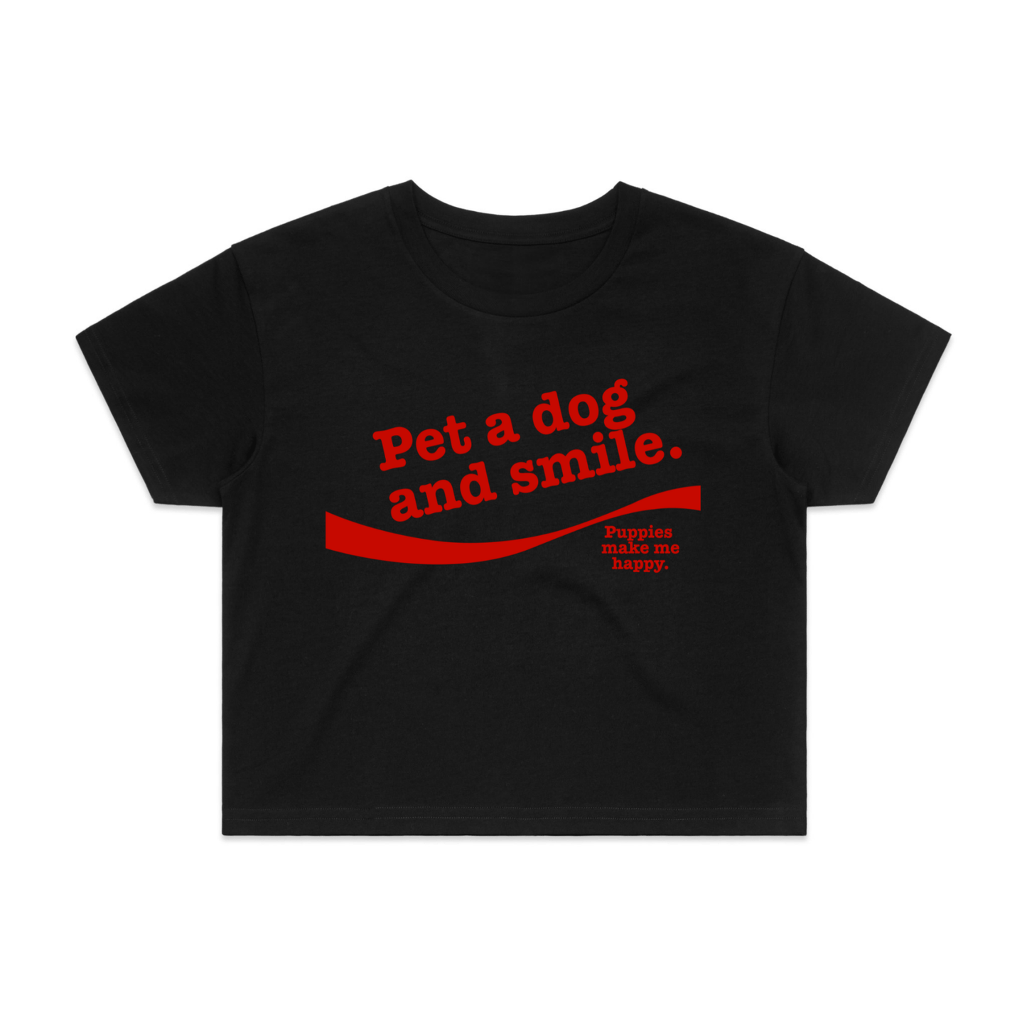 Pet A Dog And Smile Crop Tee | Gift for Dog Lovers | Made in USA