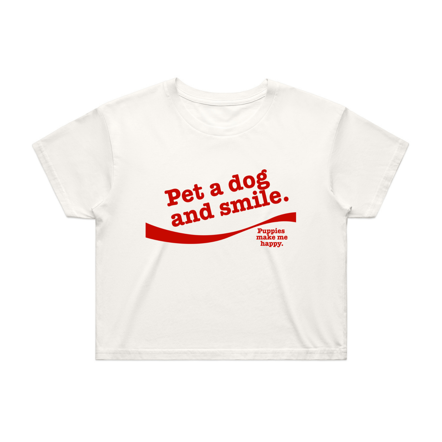Pet A Dog And Smile Crop Tee | Gift for Dog Lovers | Made in USA