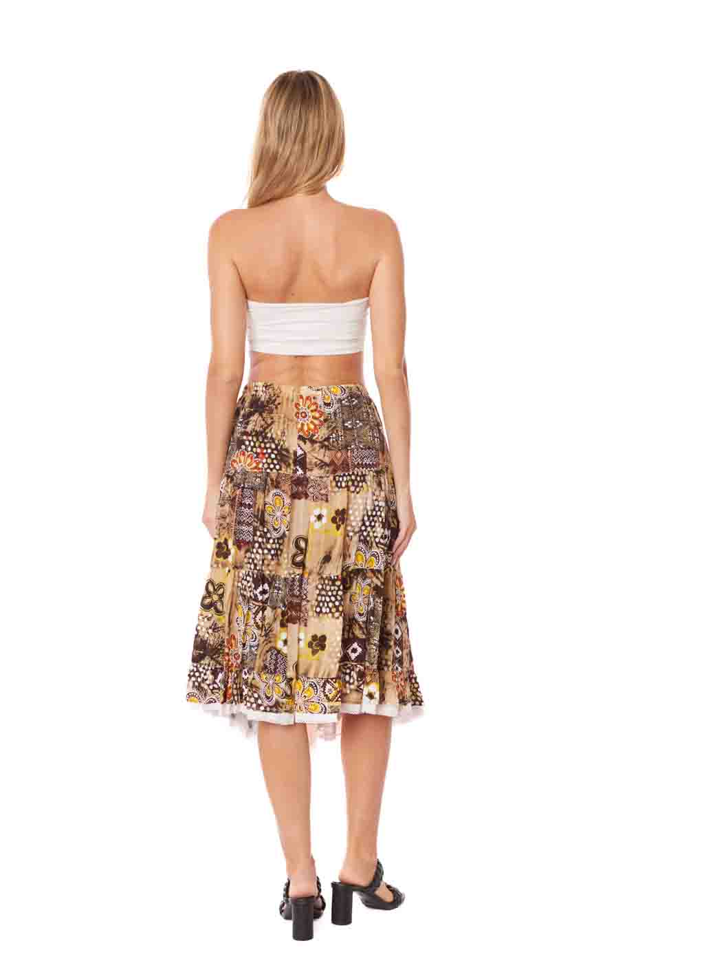 Tianello print "Evinchi" Georgette  "Prairie" Skirt