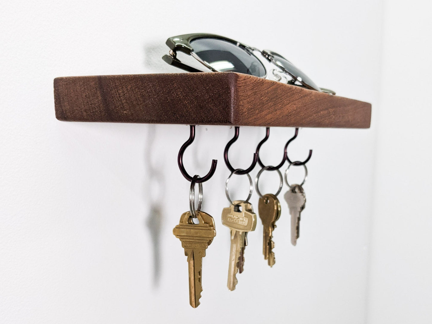Floating Shelf for Keys in Mahogany