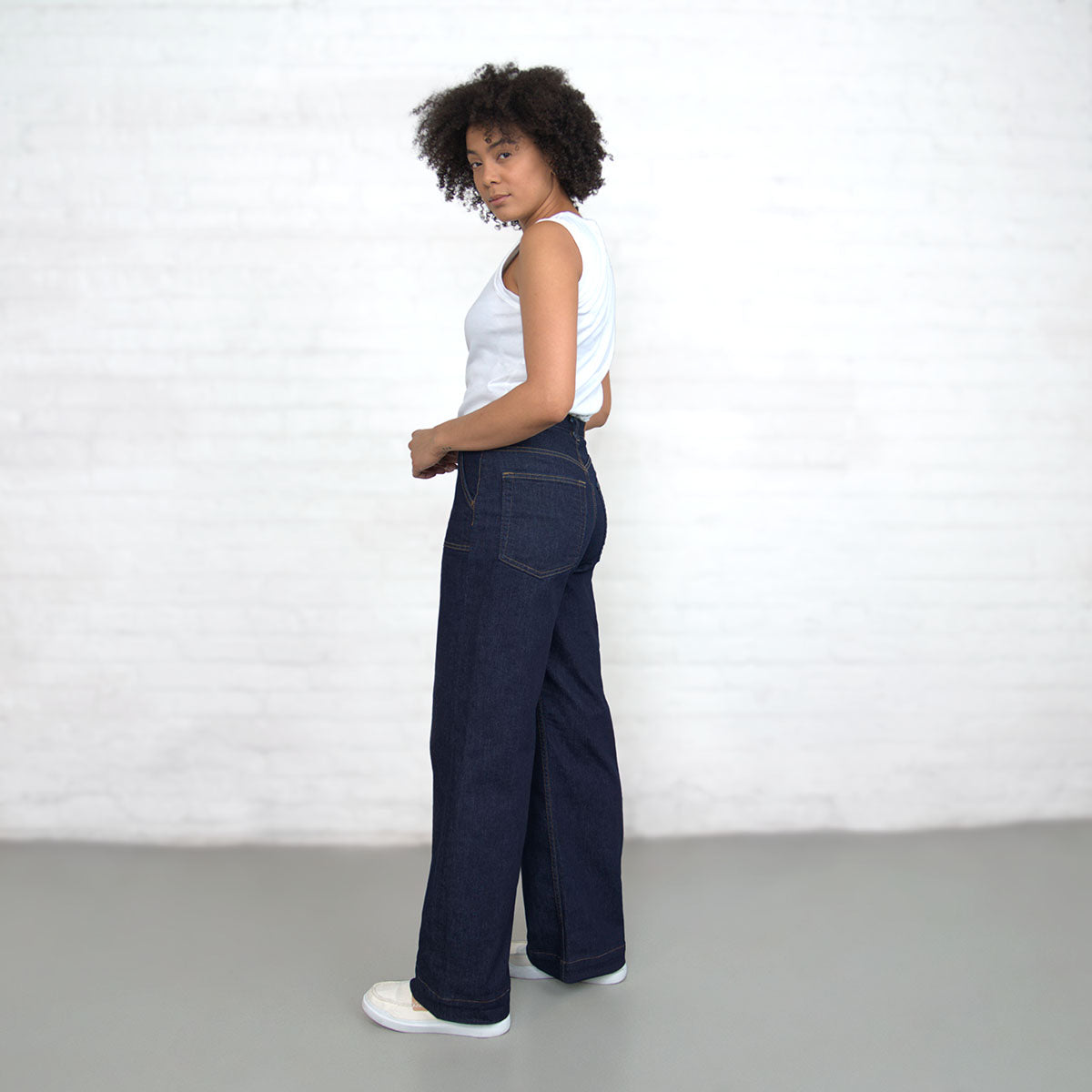 Palazzo - Dark Wash Stretch