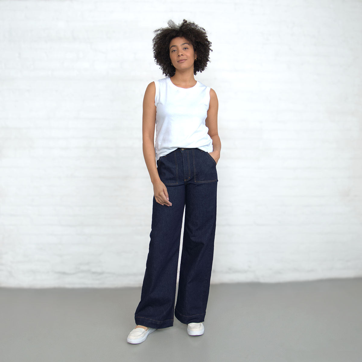 Palazzo - Dark Wash Stretch