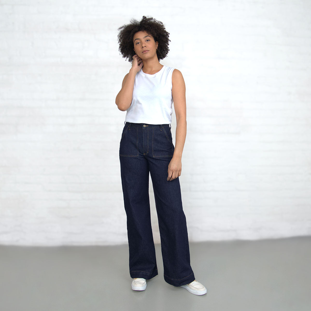 Palazzo - Dark Wash Stretch