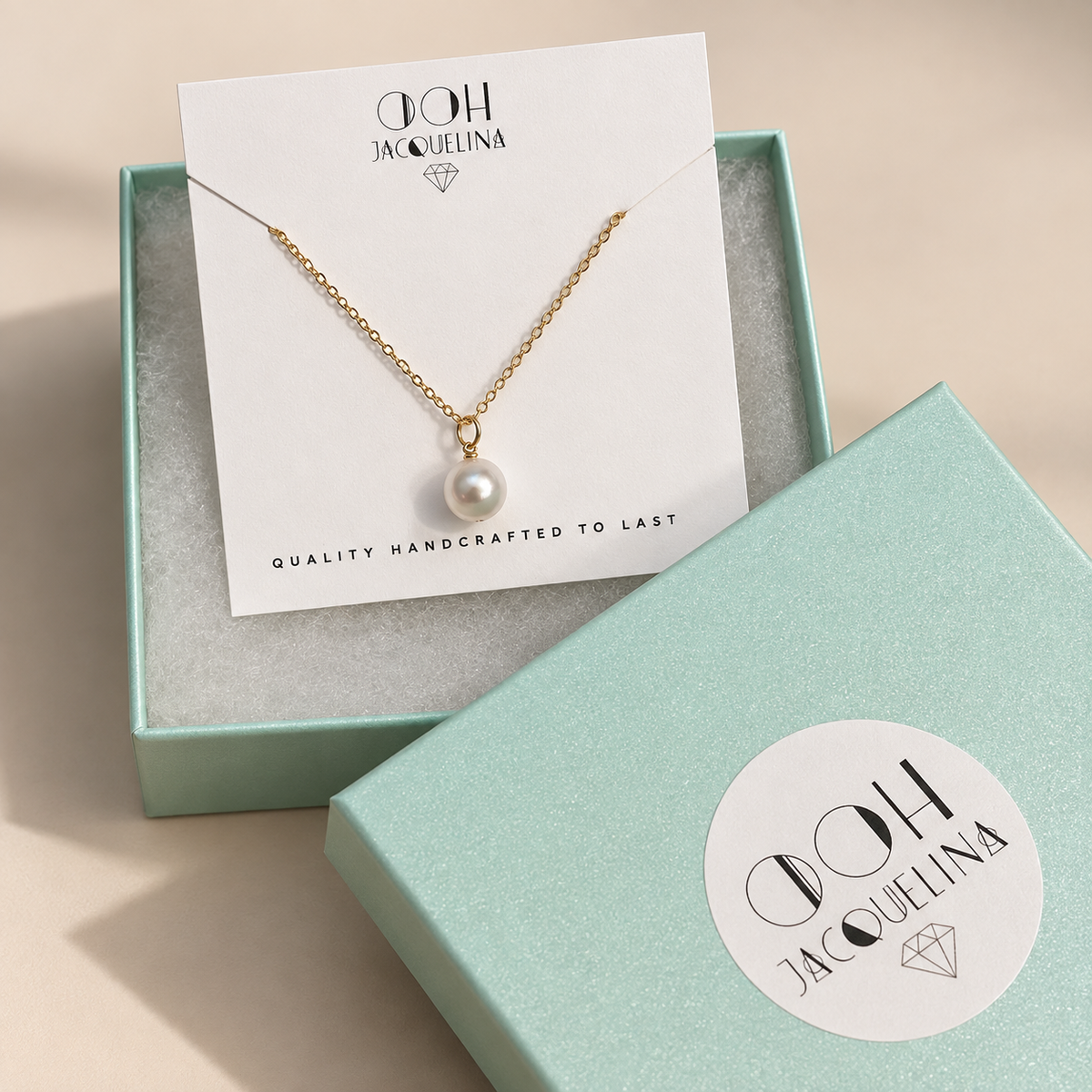 Single Pearl Drop Necklace with Swarovski Clasp