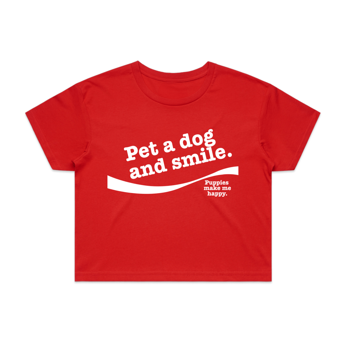 Pet A Dog And Smile Crop Tee | Gift for Dog Lovers | Made in USA
